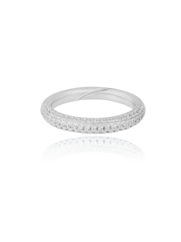 xs pave ring - silver