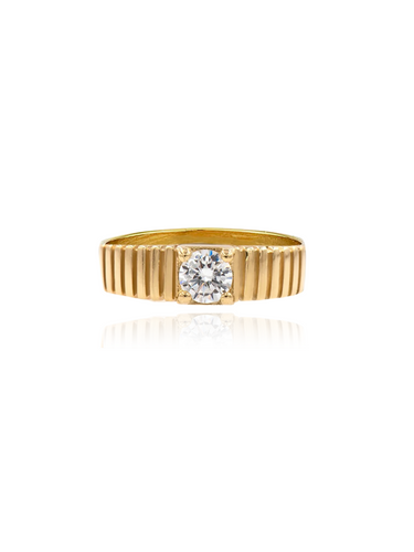Ridged gold - ring