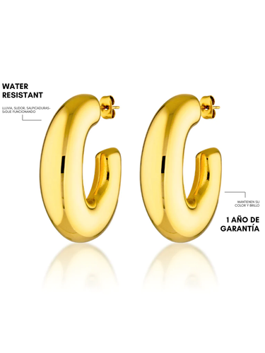 mesh  xl hoops - gold