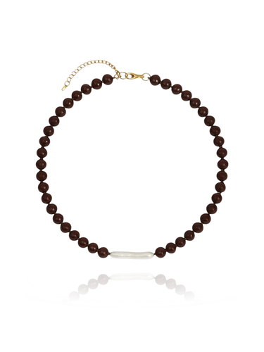 black Rubellite - agate necklace
