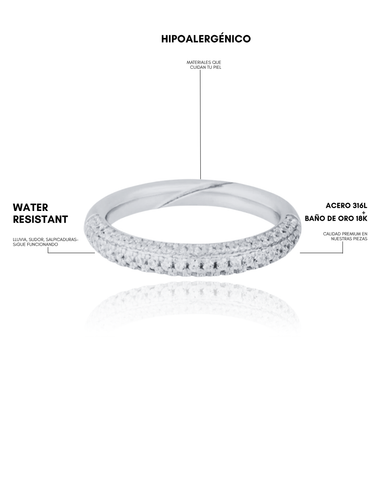 xs pave ring - silver
