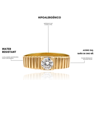 Ridged gold - ring