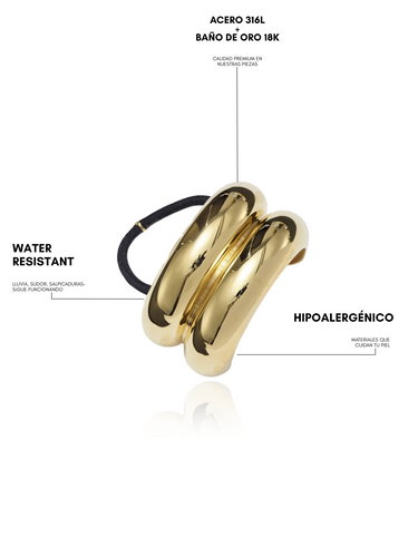 glossy hair cuff - gold