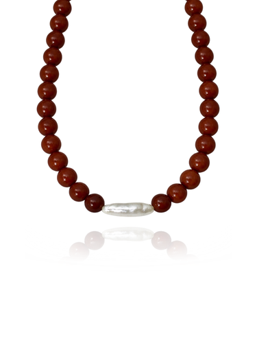 agata roja mix perla - necklace