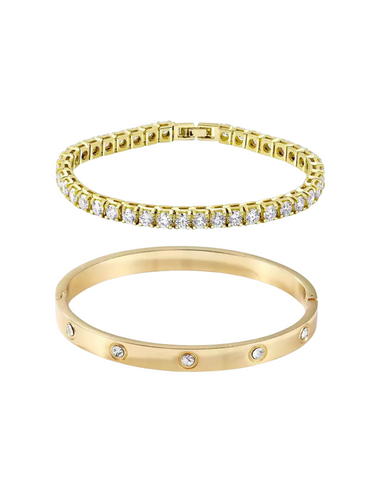 tennis bracelet + marcel bracelet