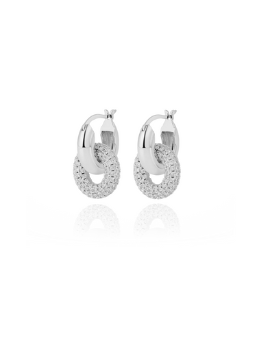 amber hoops - silver