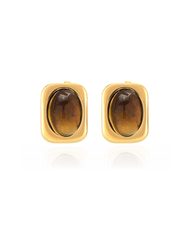 eye tiger - gold earrings